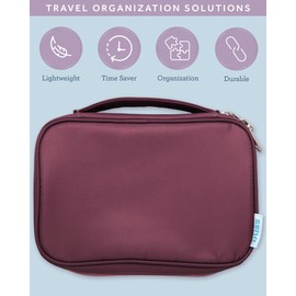 Bliss Travel Jewelry Organizer - Soft Portable Travel Jewelry Case with Zipper Pouch for Earrings, Bracelets & Necklace Storage, Mauve