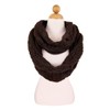 TrendsBlue Premium Winter Thick Infinity Twist Cable Knit Scarf, Brown