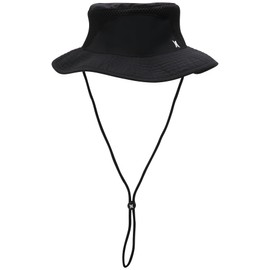 Hurley Men's Boonie Hat - Moisture Wicking and Packable Full Brim Sun Hat UV Protection for Fishing, Hiking, and Safari, Size Large-X-Large, Black