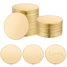 PH PandaHall 100pcs Metal Stamping Blanks Brass Round Plate 15mm Brass Discs Blank Brass Sheet Engraving Blanks for Crafts Models Repairs Brooch Base Setting Making