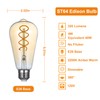 Vinaco Dimmable ST64 Edison Bulb 2200K Amber Warm, 4 Pack