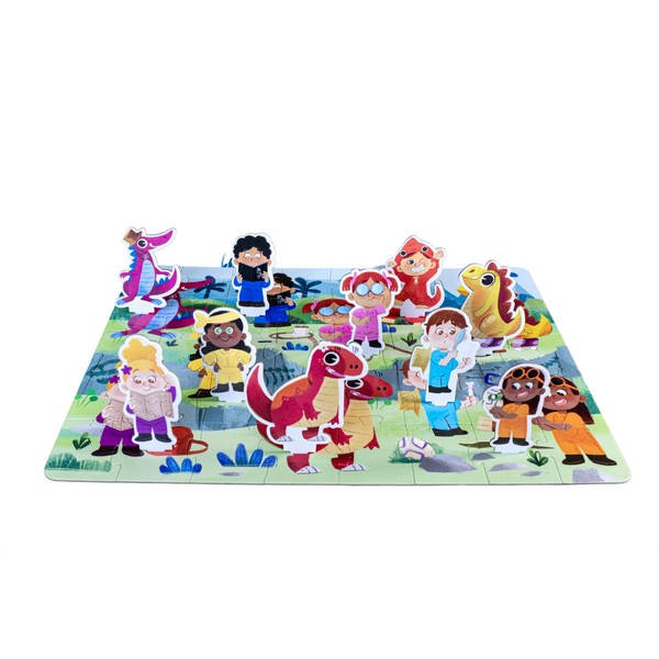 Crazy Little Books Dinosaur Pop-Up Jigsaw Puzzle, Cardboard, 20'' x