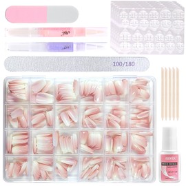 Virellay 360 Pcs Gradient Künstliche Fingernägel (Rosa Gradient Ballerina, 360 Pcs)