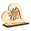 sagl.tirol holzmanufaktur Pine heart on base with engraving (Edelweiß)