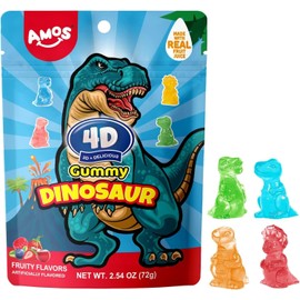 AMOS Dinosaur Fruit Gummy - 3.53oz  Tik Tok Viral Made With Real Fruit Juice