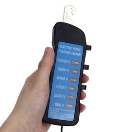 Akozon Pasture Fence Tester, Electric Fence Tester, Voltmeter, 10000V, Waterproof Portable Tool with 6 Light for Farm
