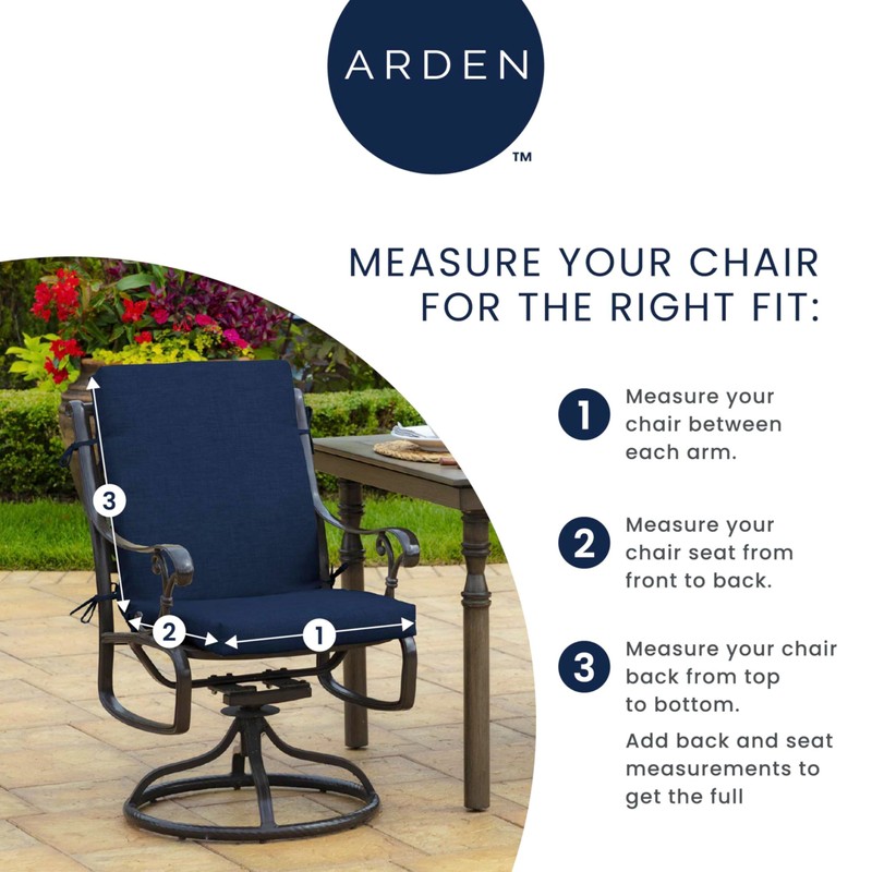 Arden Selections Outdoor Midback Chair Cushion, 18 x 16.5, Water