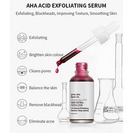 Solución exfoliante AHA 30 BHA 2 Cuidado facial para mejorar el acné Control de grasa Reducción poros marcas