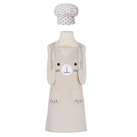 Now Designs Jubilee Daydream 100% Cotton Kids Apron and Chef Hat Set, Child Apron with 2 Pockets, Bunny