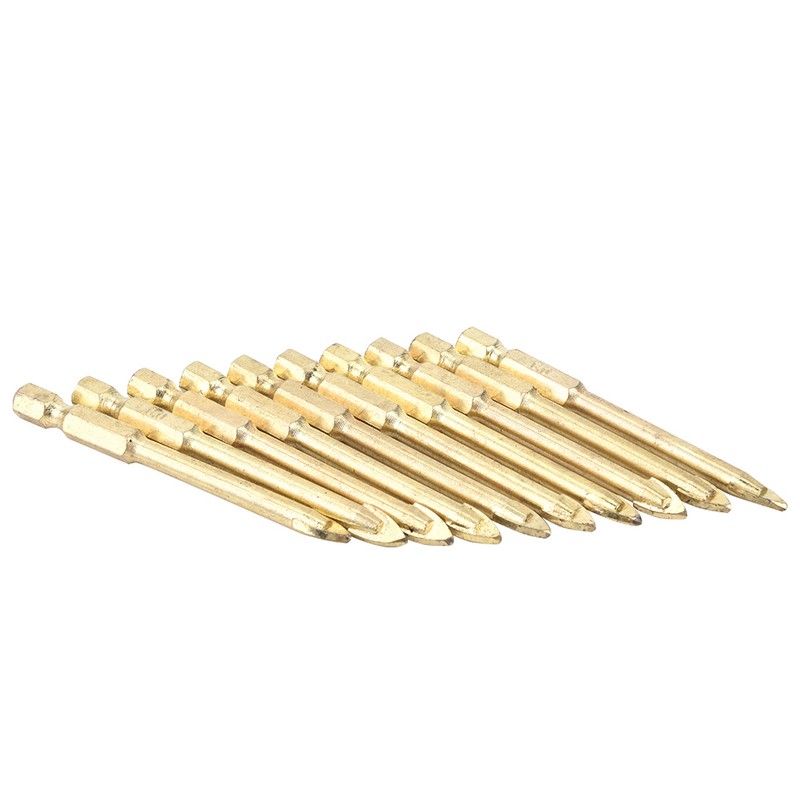10pcs 8mm Carbide Hex Shank Triangle Spear Head Drill Bits
