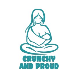 Crunchy and Proud Sticker Vinyl Decal Notebook Car Laptop 2.75" x 5.5" (Teal)