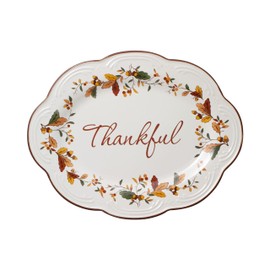 Pfaltzgraff Autumn Berry Small Oval Platter, 10.5 inches, Cream