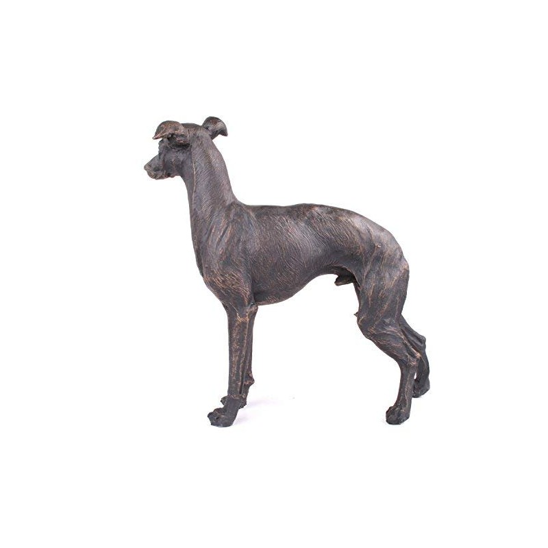 Large Greyhound Dog Painted Bronze Resin Sculpture - Pet Gifts