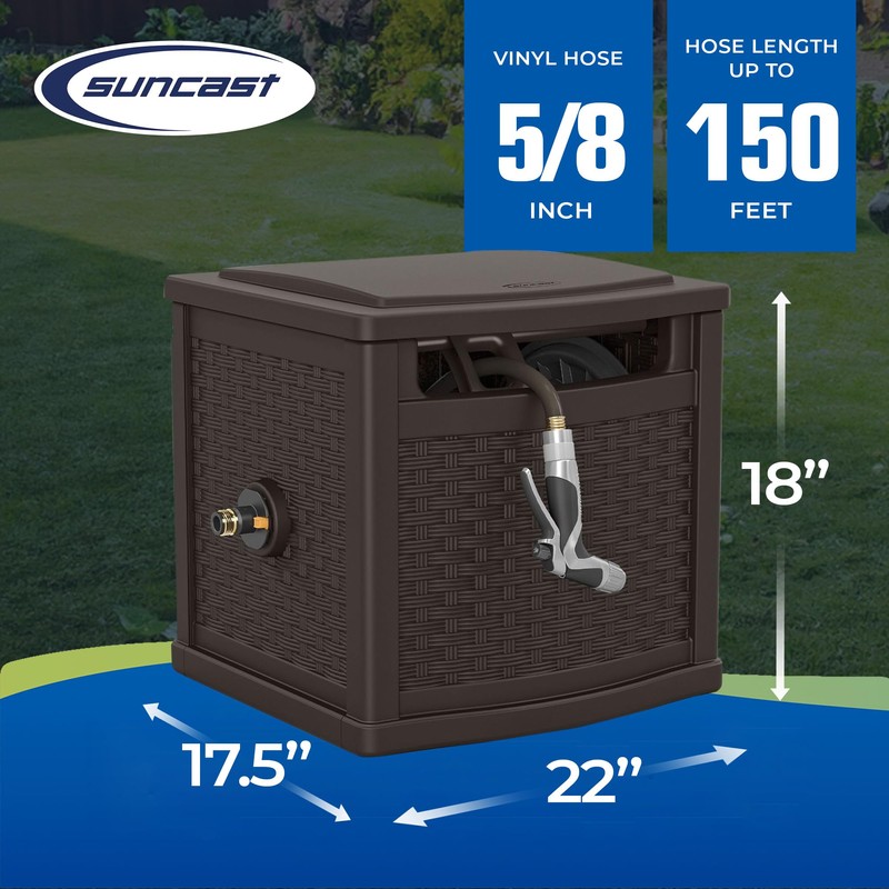 Suncast 150 Foot Slide Trak Outdoor Garden Wicker Resin Water