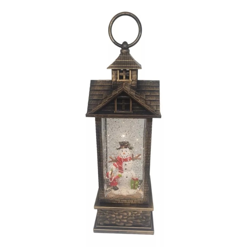 Snow Water Farol Navideño Muñeco Nieve Luz Led Musical Adornos