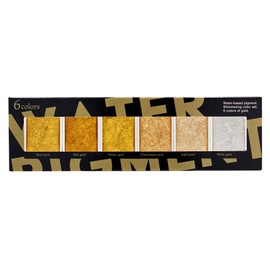 Golden Artistry: 6 Metallic Watercolor Paints Including Lustrous Gold for Professional Artwork