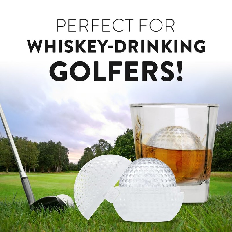 2 Pcs Silicone Golf Ball Ice Mold - 2.5” Ice