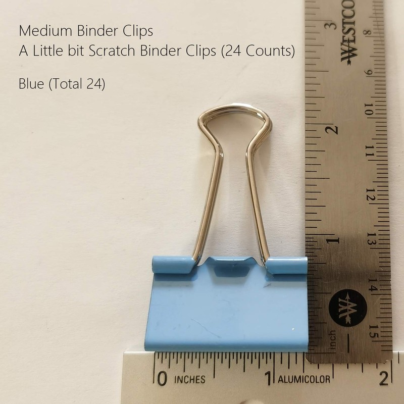 Medium Binder Clips Blue Color 1-1/4" / 1.25 inches /