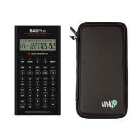 Calcuso Basic Set Black with Calculator TI BA II Plus Professional