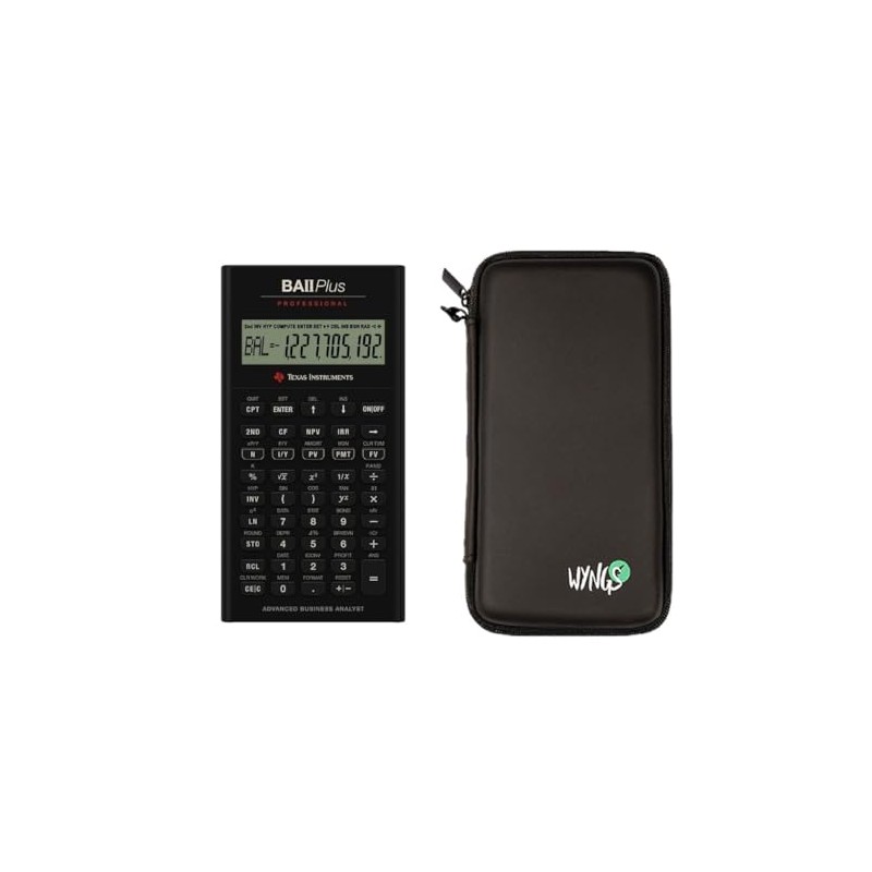 Calcuso Basic Set Black with Calculator TI BA II Plus