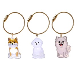 Pet Hair Storage Bottles, Pet Commemorative Keychains, Transparent Cat and Dog Commemorative Bottles, Suitable for Portable Gifts Such as Festival Presents, Prayers, and Collections (3 pcs dogs)