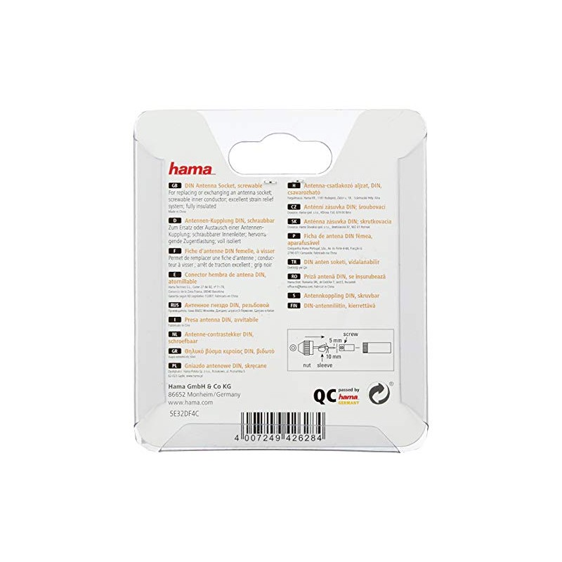 Hama Antenna Socket DIN, screwable - mounting kits (screwable)