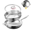 Titanium Hammered Wok, 2026 Upgrade Double-side Hammered Frying Pans Nonstick,
