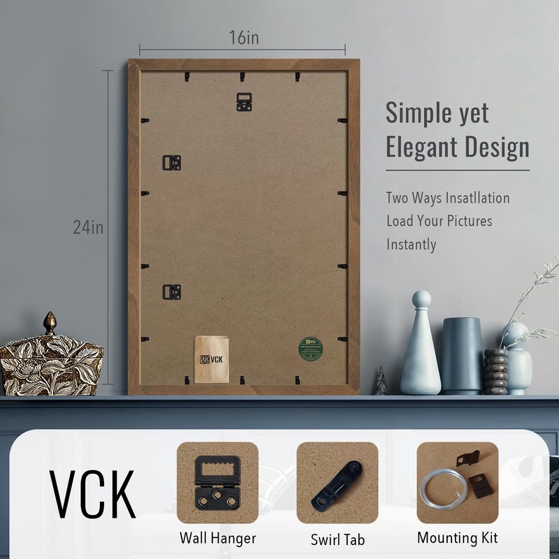 VCK 16x24 Poster Frame 3 Pack - Brown Walnut, Natural
