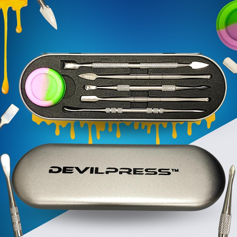 DEVILPRESS™ 6 PIECE ROSIN PRESS WAX DAB TOOL KIT SET