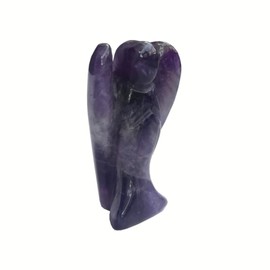 Sunshcat Natural Amethyst Healing Crystal Prayer Guardian Angel Statue,2 Inchs Carving Pocket Palm Crystals and Healing Stones Figurines Decoration