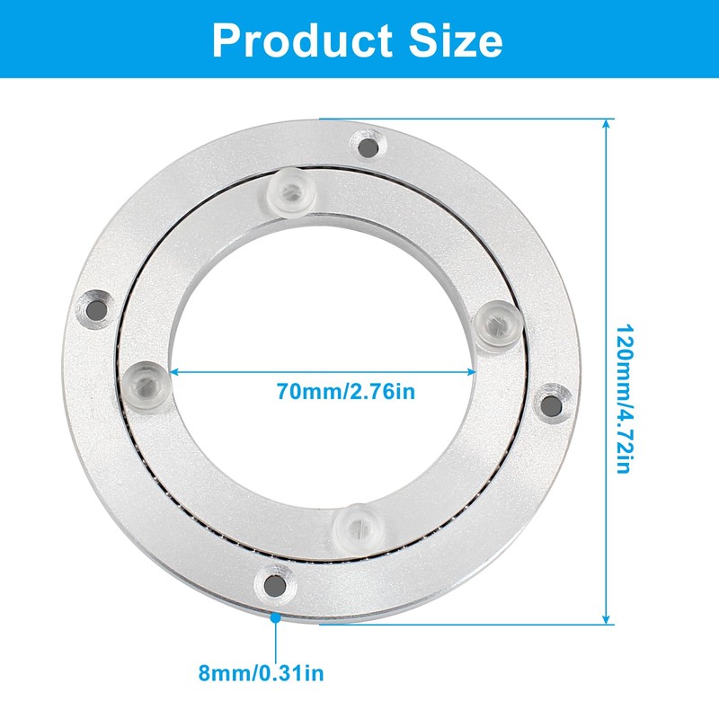 Waziaqoc 4 Inch Lazy Susan Bearing, Heavy Duty Aluminum Turntable,