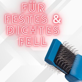 EHASO Hochwertige Fellbürste für Hund & Katze - Langhaar oder kurzhaar - Perfekt für die Unterwolle ihres Haustieres MULITBRUSH BLAU, Einzel, MITTELHART - Langlebige Doppelbürste