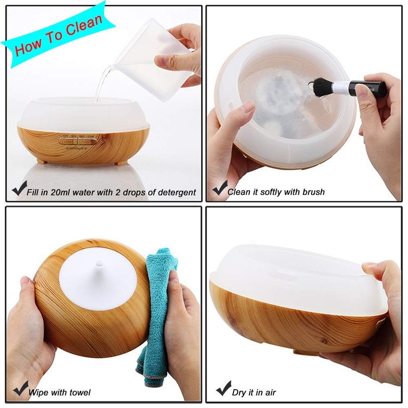 Aroma Essential Oil Diffuser, JoySusie 500ml Wood Grain Ultrasonic Cool