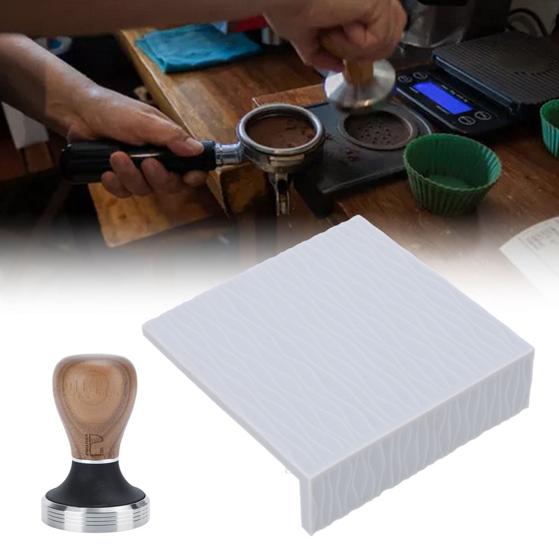 Silicone Coffee Tamper Mat Stainless Steel Coffee Tamper with 58mm