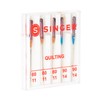 SINGER 44729 Quilting Machine Needles, Sizes 80/11 & 90/14, Multicolor