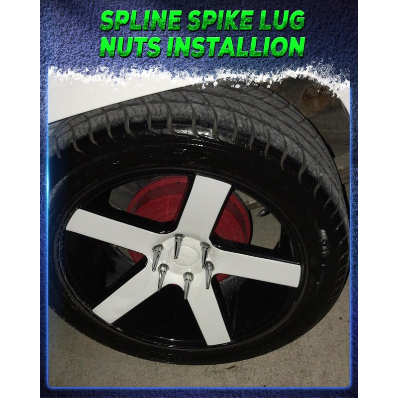 M14x1.5 Spike Lug Nuts Chrome 24 Pcs, 14mm x 1.5