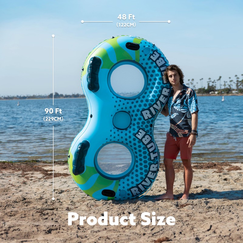 SLOOSH 2-Person Inflatable River Tube - Heavy Duty River Run