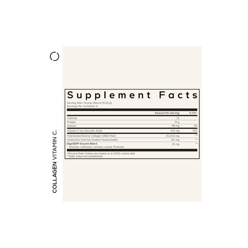 Codeage Péptidos Colágeno Polvo Vitamina Enzimas Digestivas Ácido Hialurónico Aminoácidos