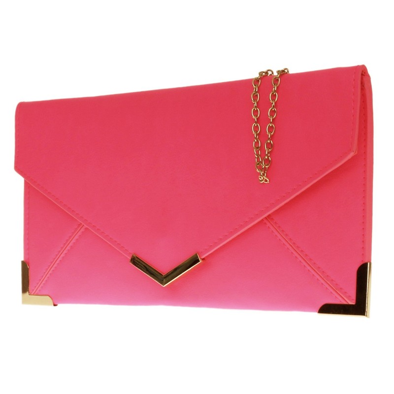 Girly Handbags Ladies Vintage Gold Tone Flat Clutch Bag Small