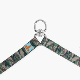 DF Co. Leash Splitter | Walk Two Dogs with Complete Control - 360° Swivel, Tangle Free, Adjustable Length, Reflective Webbing, Heavy Duty Clips (Green Camo)
