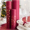 100%Mosel Non-Woven Table Runner, Bordeaux Red, Stars in Gold (28