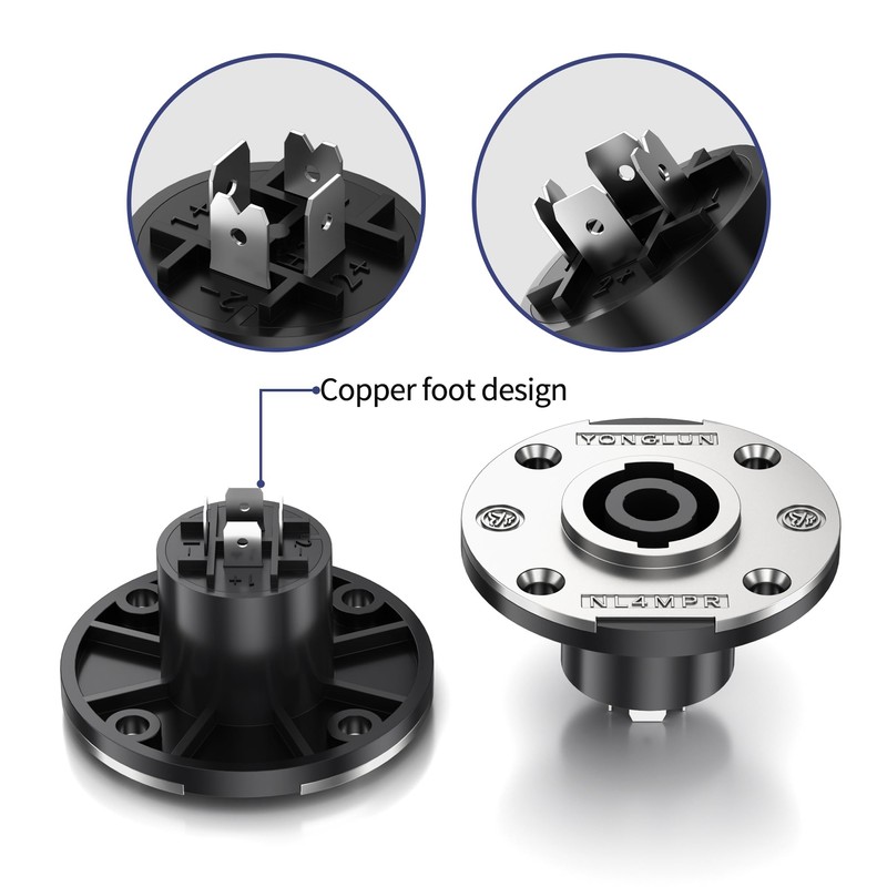 Jumwa 8 Pack 4 Pole Speakon Panel Twist Lock Speaker