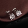 18 Carat White Gold Plated Silver Stud Earrings for Men