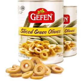 Gefen Sliced Green Olives 19oz (2 Pack) No Coloring or Preservatives, Product of Israel