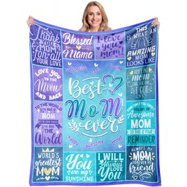 Velivn Gifts for Mom, Mom Gifts, Best Mom Ever Gifts, Mom Birthday Gifts, Mom Gifts from Daughter Son, Birthday Gifts for Mom from Daughter,Mom Gifts for Christmas Unique, Mom Throw Blanket 50"x60"