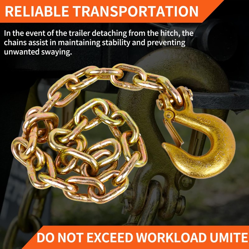3/8" x 35" Grade 70 Trailer Safety Chain with Clevis