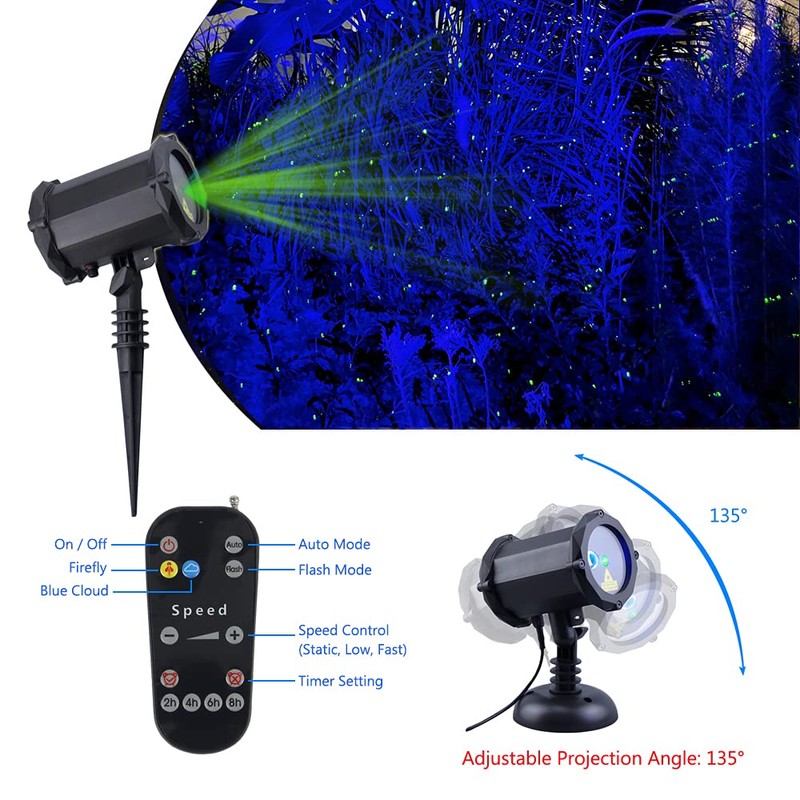 Dalanpa Firefly Garden Lights Star Projector with Blue Nebula Outdoor