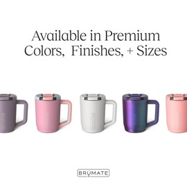 BrüMate Müv - Taza de café aislada 15 onzas, 100% a prueba de fugas, con asa y tapa, taza de café de acero inoxidable, taza de café de doble pared (Lila Dusk)