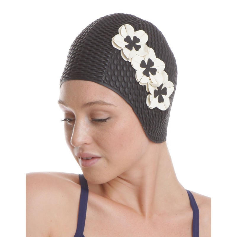 Fashy Damen Badehaube Luftgefüllte Gummi, schwarz, 3119