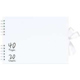 Vienrose 29 x 21.5 cm 40 Pages DIY Scrapbook Photo Album Hardcover Kraft Blank Page Memory Book for Wedding Anniversary Family Baby White